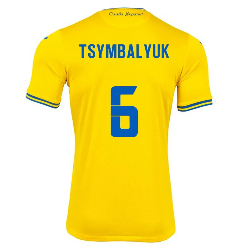 DanxenメンズウクライナMaksym Tsymbalyuk#6黄ホームシャツ24-26ジャージーユニフォーム