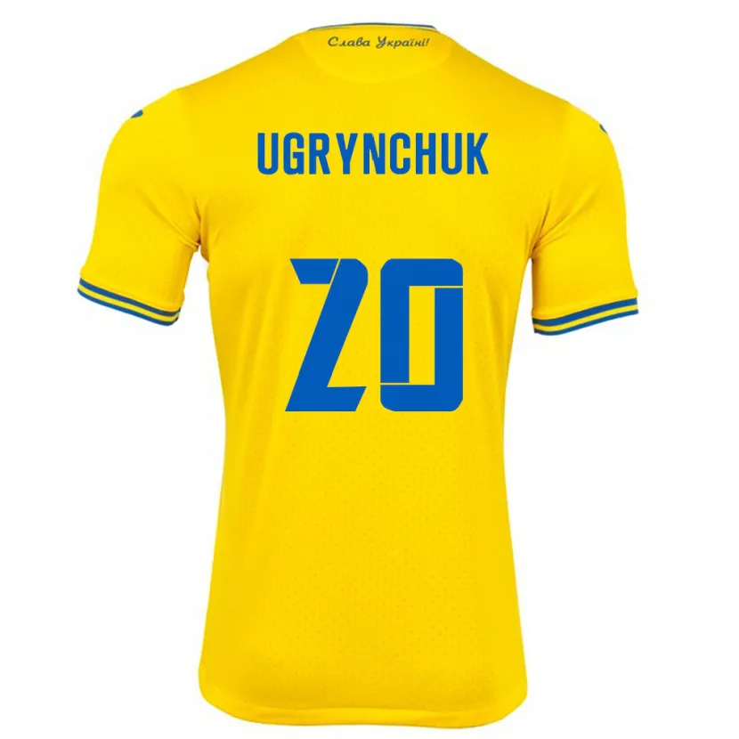 DanxenメンズウクライナArtem Ugrynchuk#20黄ホームシャツ24-26ジャージーユニフォーム