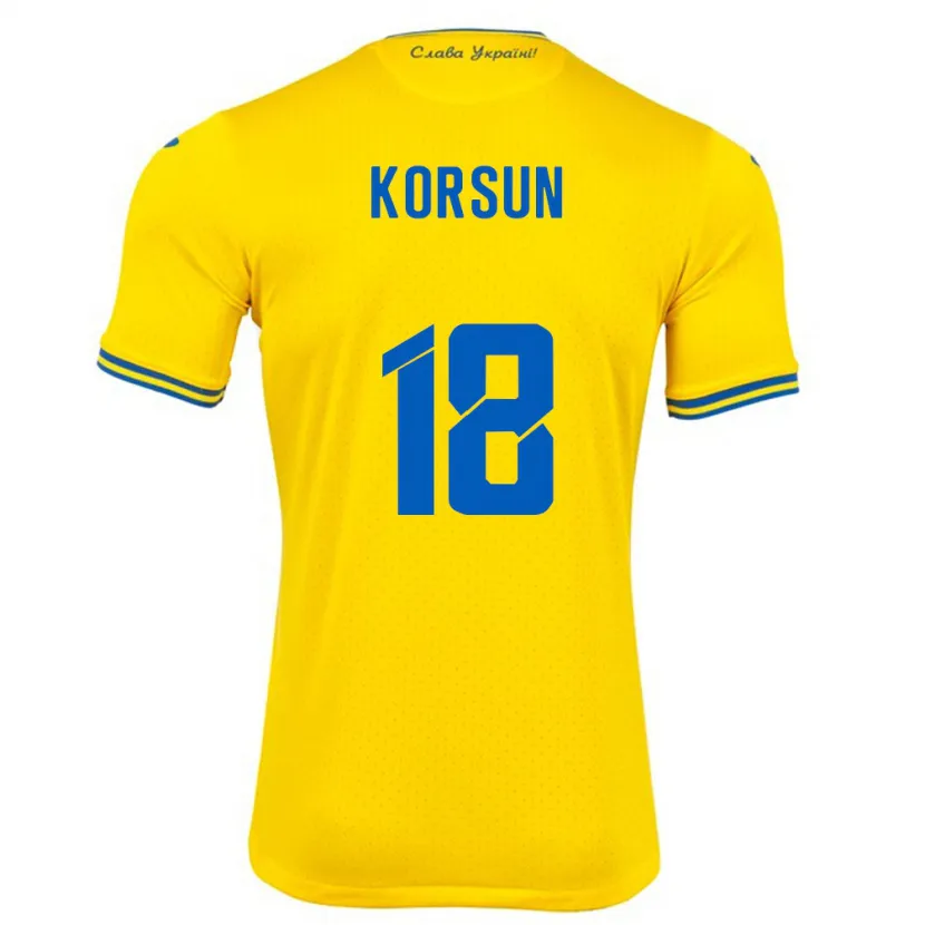 DanxenメンズウクライナKateryna Korsun#18黄ホームシャツ24-26ジャージーユニフォーム