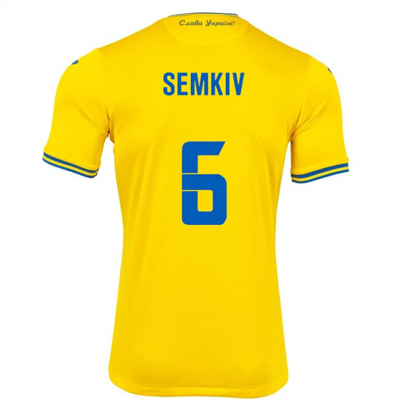 DanxenメンズウクライナDayana Semkiv#6黄ホームシャツ24-26ジャージーユニフォーム