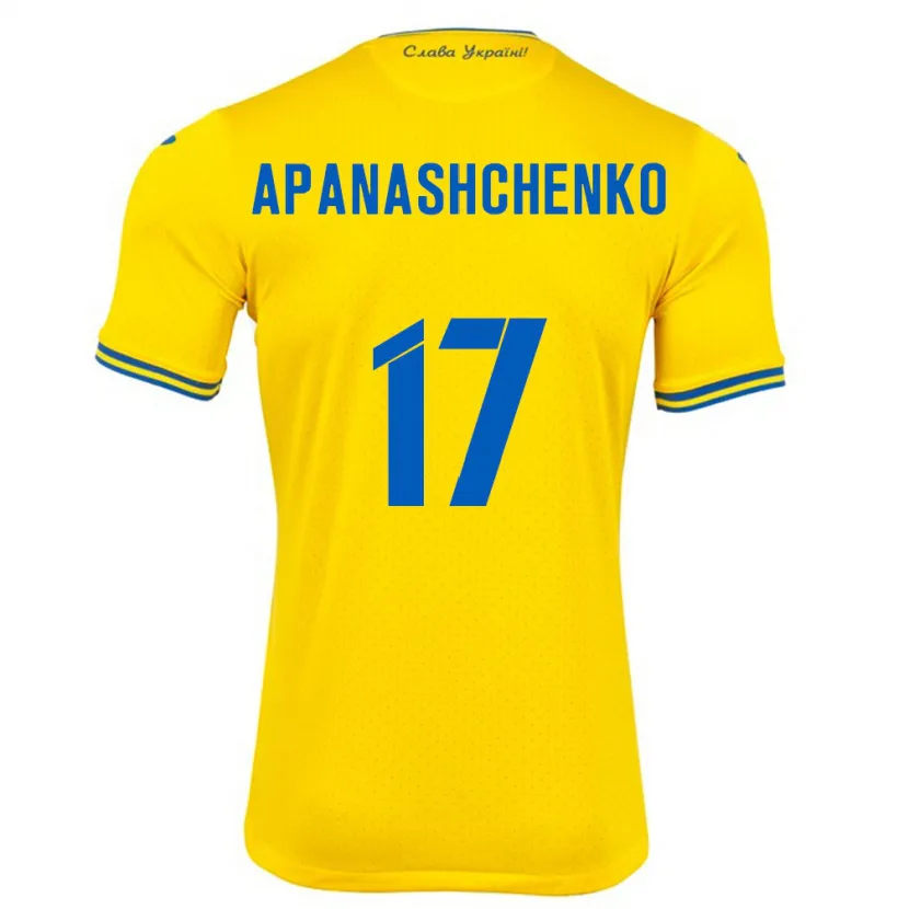 DanxenメンズウクライナDaryna Apanashchenko#17黄ホームシャツ24-26ジャージーユニフォーム