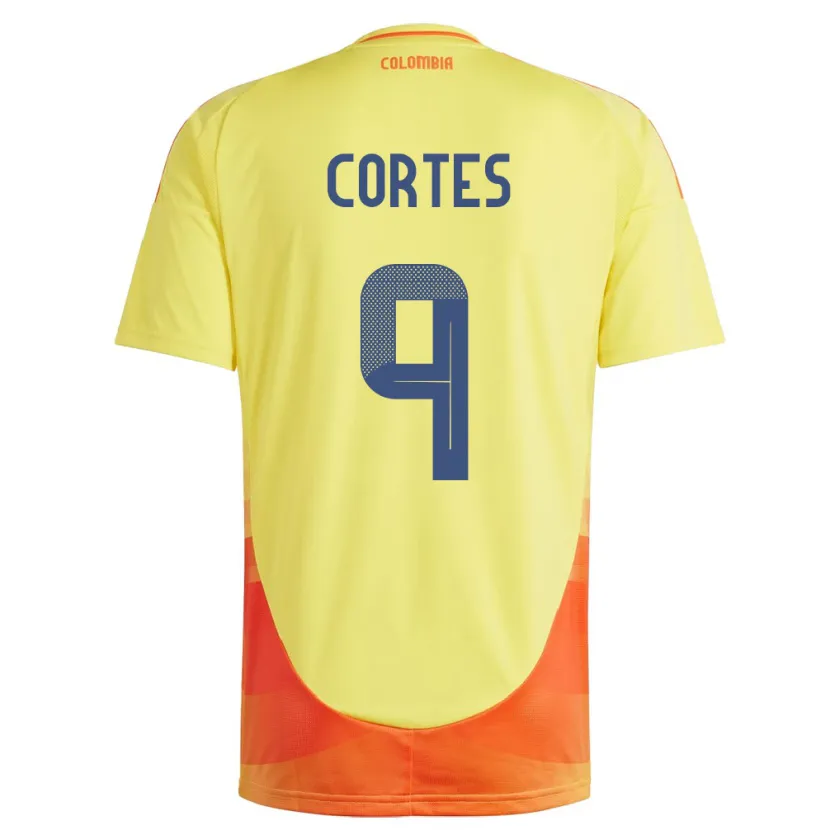 DanxenメンズコロンビアCarlos Cortés#9黄ホームシャツ24-26ジャージーユニフォーム