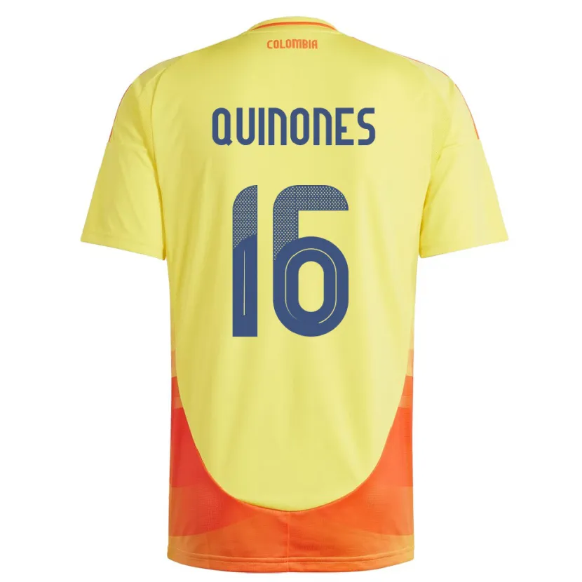 DanxenメンズコロンビアNelson Quiñónes#16黄ホームシャツ24-26ジャージーユニフォーム