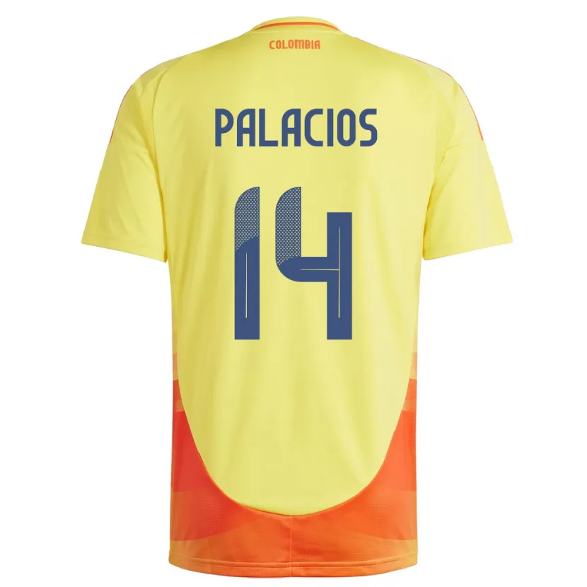 DanxenメンズコロンビアJulián Palacios#14黄ホームシャツ24-26ジャージーユニフォーム