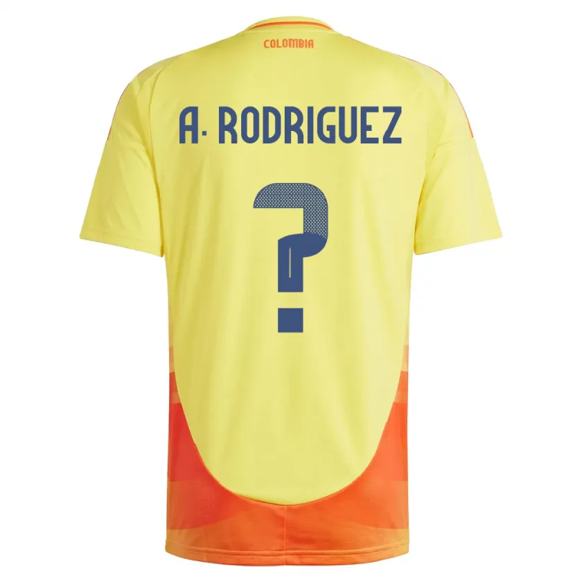 DanxenメンズコロンビアAndrés Rodríguez#0黄ホームシャツ24-26ジャージーユニフォーム