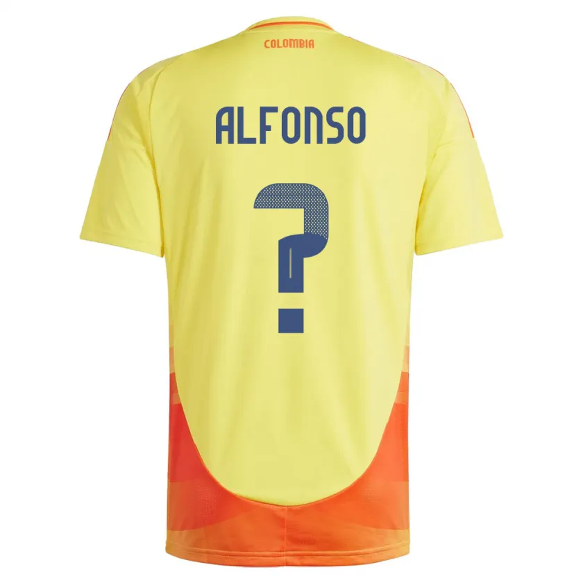 DanxenメンズコロンビアAndrés Alfonso#0黄ホームシャツ24-26ジャージーユニフォーム