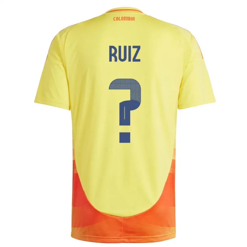 DanxenメンズコロンビアJuan Ruiz#0黄ホームシャツ24-26ジャージーユニフォーム