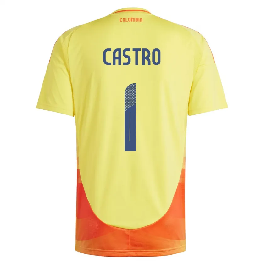 DanxenメンズコロンビアDanny Castro#1黄ホームシャツ24-26ジャージーユニフォーム