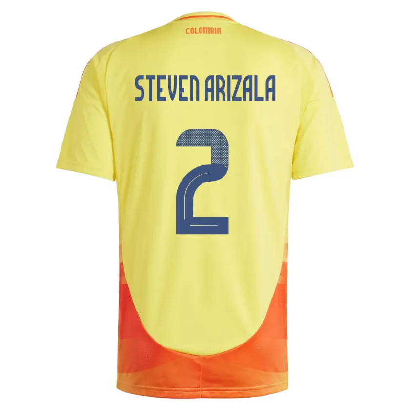DanxenメンズコロンビアElver Steven Arizala#2黄ホームシャツ24-26ジャージーユニフォーム