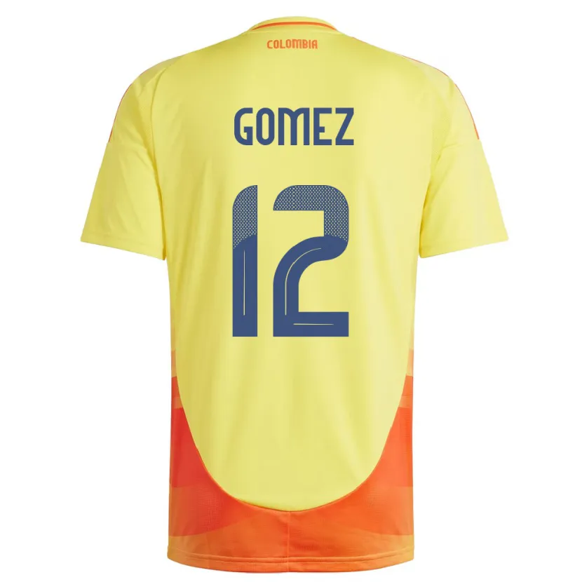 DanxenメンズコロンビアJuan Gómez#12黄ホームシャツ24-26ジャージーユニフォーム