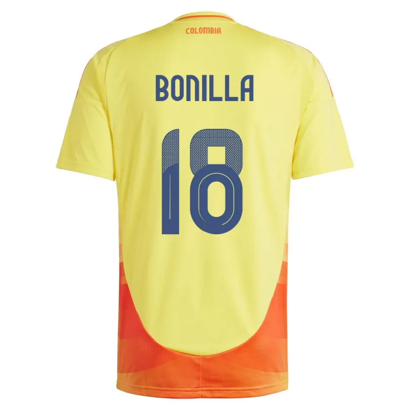 DanxenメンズコロンビアWendy Bonilla#18黄ホームシャツ24-26ジャージーユニフォーム