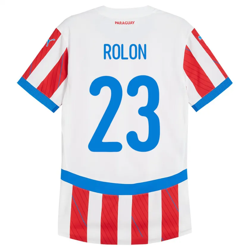 DanxenメンズパラグアイLuis Rolón#23赤、白ホームシャツ24-26ジャージーユニフォーム