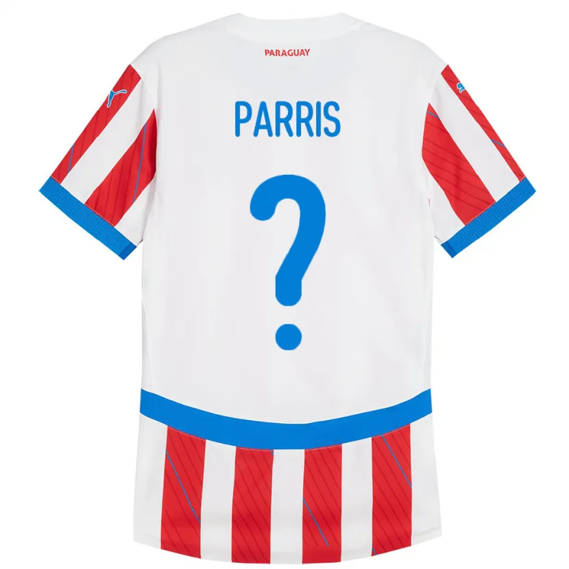 DanxenメンズパラグアイMattías Parris#0赤、白ホームシャツ24-26ジャージーユニフォーム