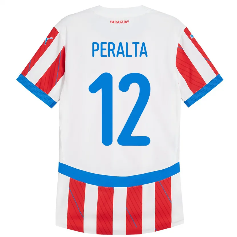 DanxenメンズパラグアイJesús Peralta#12赤、白ホームシャツ24-26ジャージーユニフォーム