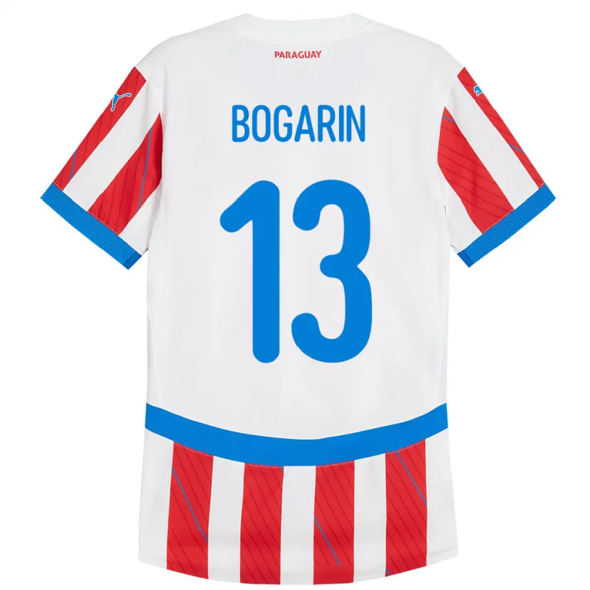DanxenメンズパラグアイDahiana Bogarín#13赤、白ホームシャツ24-26ジャージーユニフォーム
