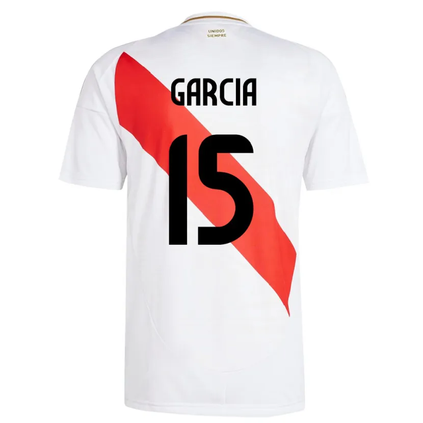 DanxenメンズペルーJonathan García#15白ホームシャツ24-26ジャージーユニフォーム