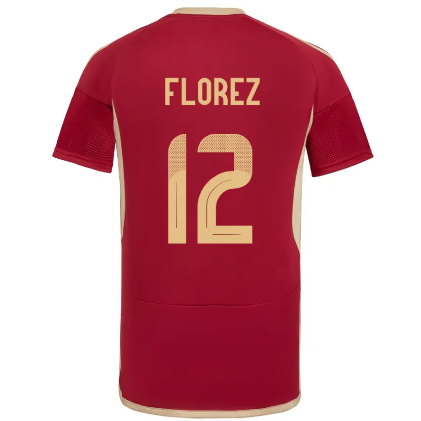 DanxenメンズベネズエラGénesis Flórez#12ブルゴーニュホームシャツ24-26ジャージーユニフォーム