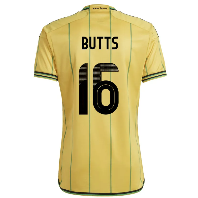 DanxenメンズジャマイカNjeri Butts#16黄ホームシャツ24-26ジャージーユニフォーム