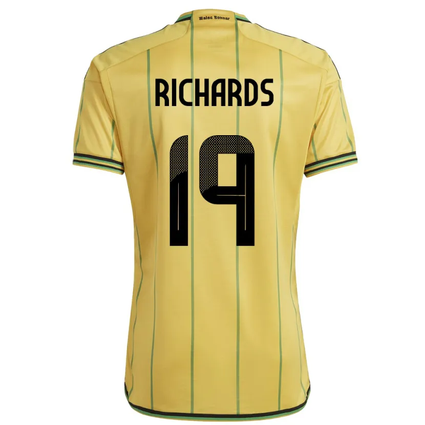 DanxenメンズジャマイカDavia Richards#19黄ホームシャツ24-26ジャージーユニフォーム