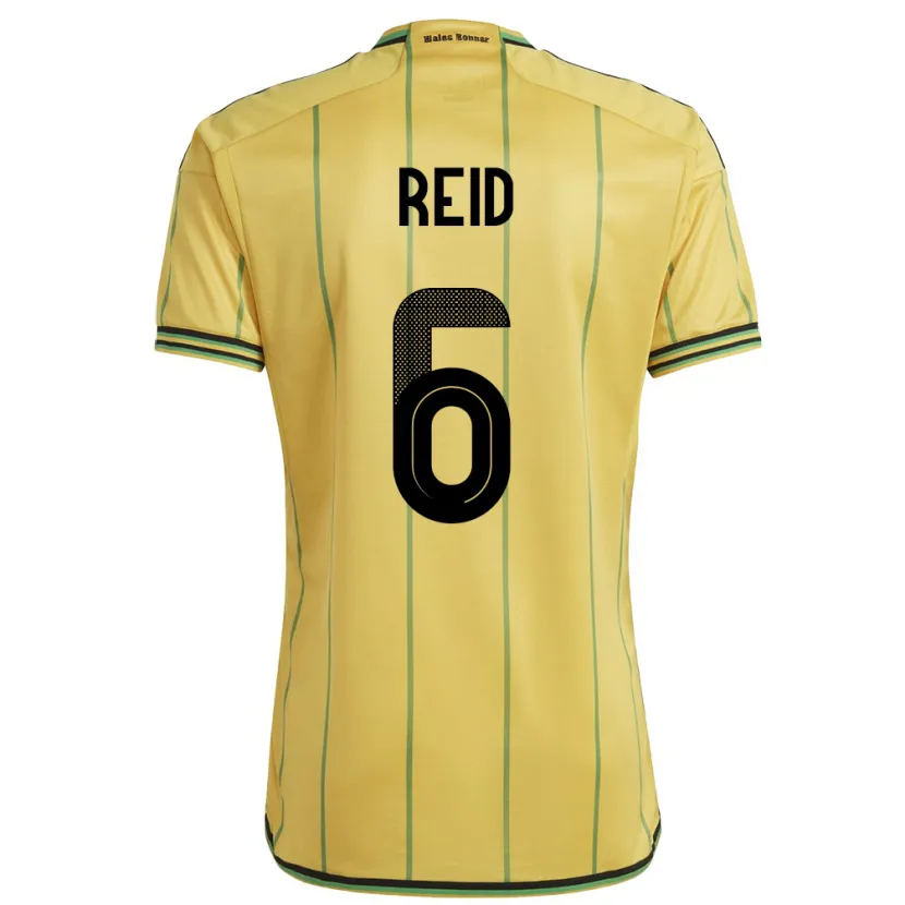 DanxenメンズジャマイカLauren Reid#6黄ホームシャツ24-26ジャージーユニフォーム