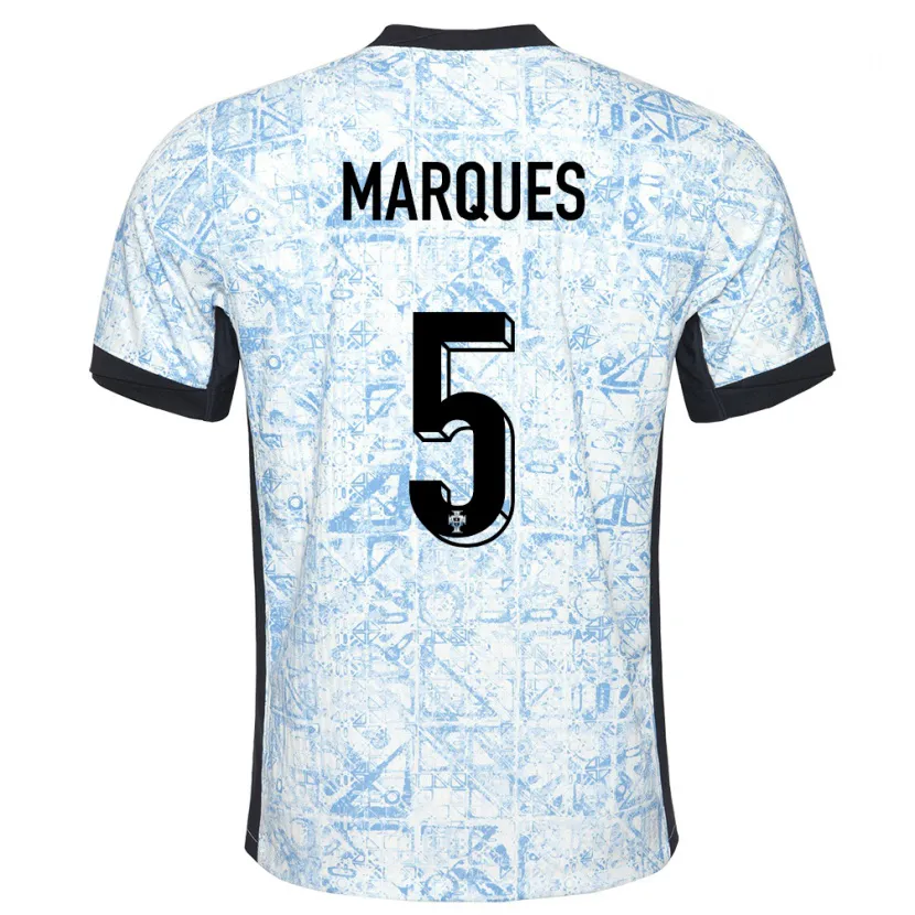 DanxenメンズポルトガルMartim Marques#5クリームブルーアウェイシャツ24-26ジャージーユニフォーム