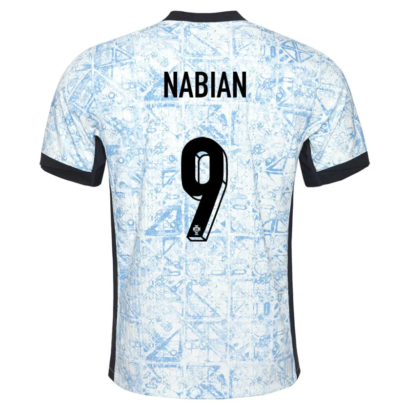 DanxenメンズポルトガルHerculano Nabian#9クリームブルーアウェイシャツ24-26ジャージーユニフォーム