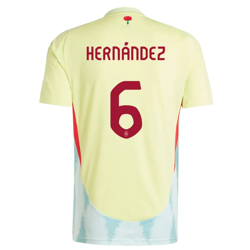 DanxenメンズスペインGerard Hernandez#6黄アウェイシャツ24-26ジャージーユニフォーム