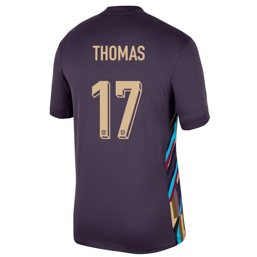 DanxenメンズイングランドLuke Thomas#17ダークレーズンアウェイシャツ24-26ジャージーユニフォーム