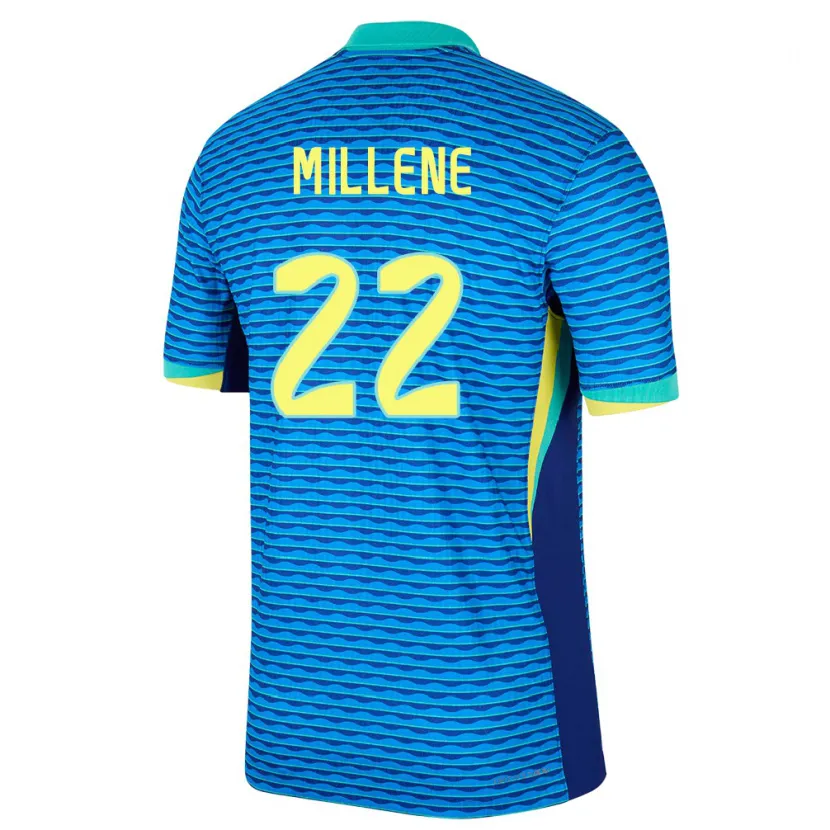 DanxenメンズブラジルMillene#22青アウェイシャツ24-26ジャージーユニフォーム