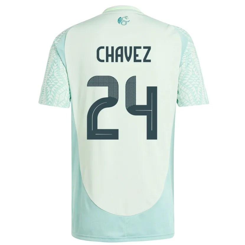 Danxenメンズメキシコルイス・チャベス#24リネングリーンアウェイシャツ24-26ジャージーユニフォーム
