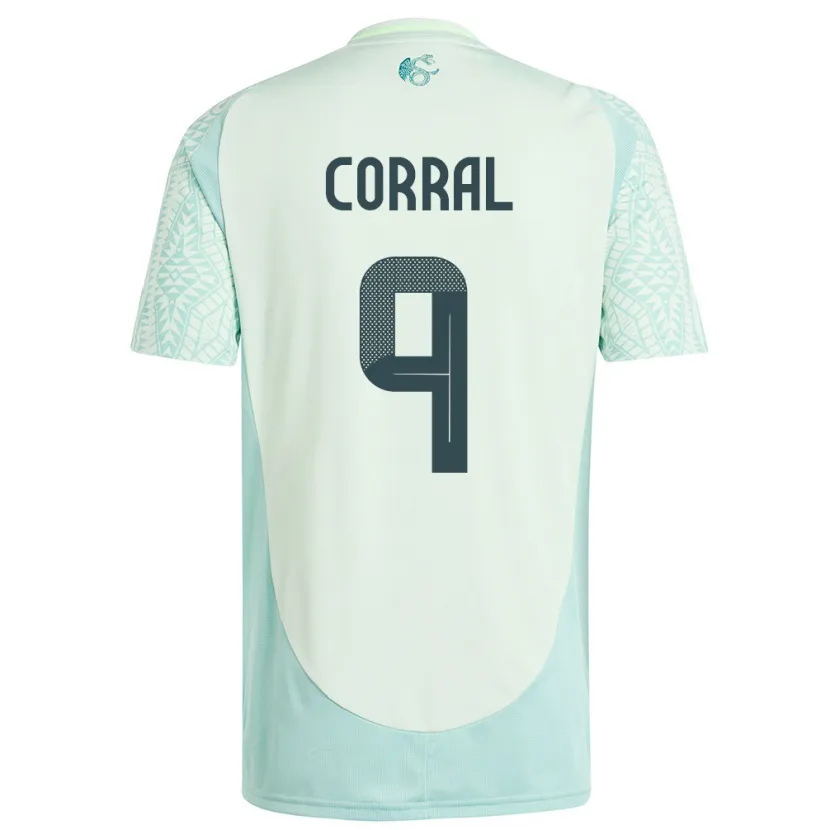DanxenメンズメキシコCharlyn Corral#9リネングリーンアウェイシャツ24-26ジャージーユニフォーム