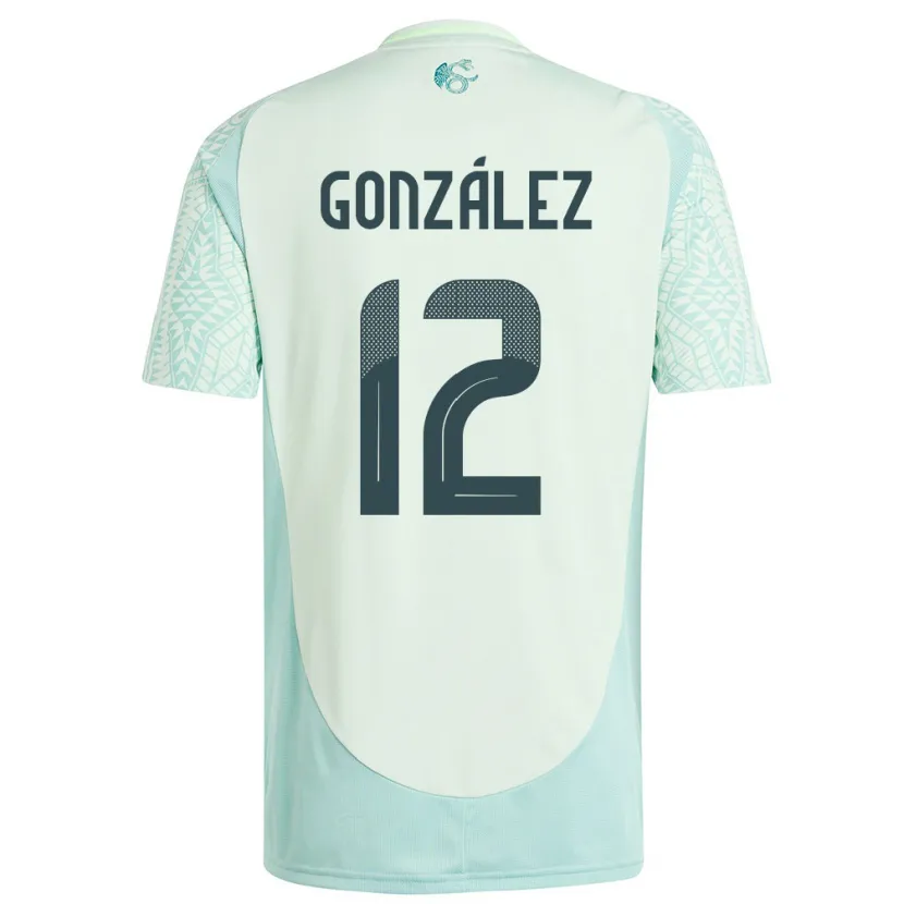 Danxenメンズメキシコイツェル・ゴンサレス#12リネングリーンアウェイシャツ24-26ジャージーユニフォーム