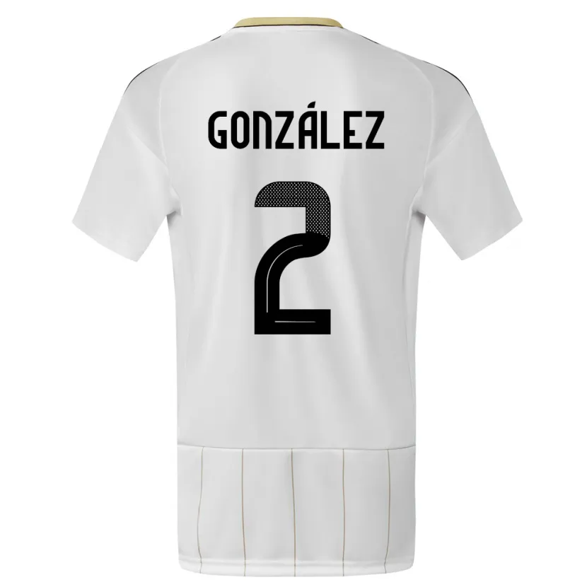DanxenメンズコスタリカJulian Gonzalez#2白アウェイシャツ24-26ジャージーユニフォーム