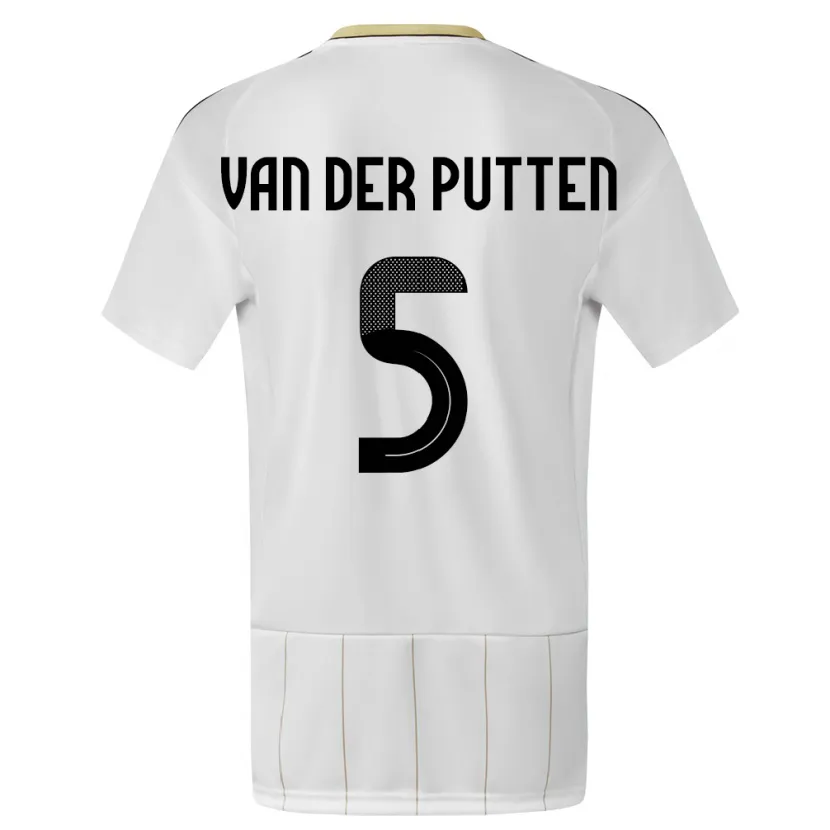 DanxenメンズコスタリカSantiago Van Der Putten#5白アウェイシャツ24-26ジャージーユニフォーム