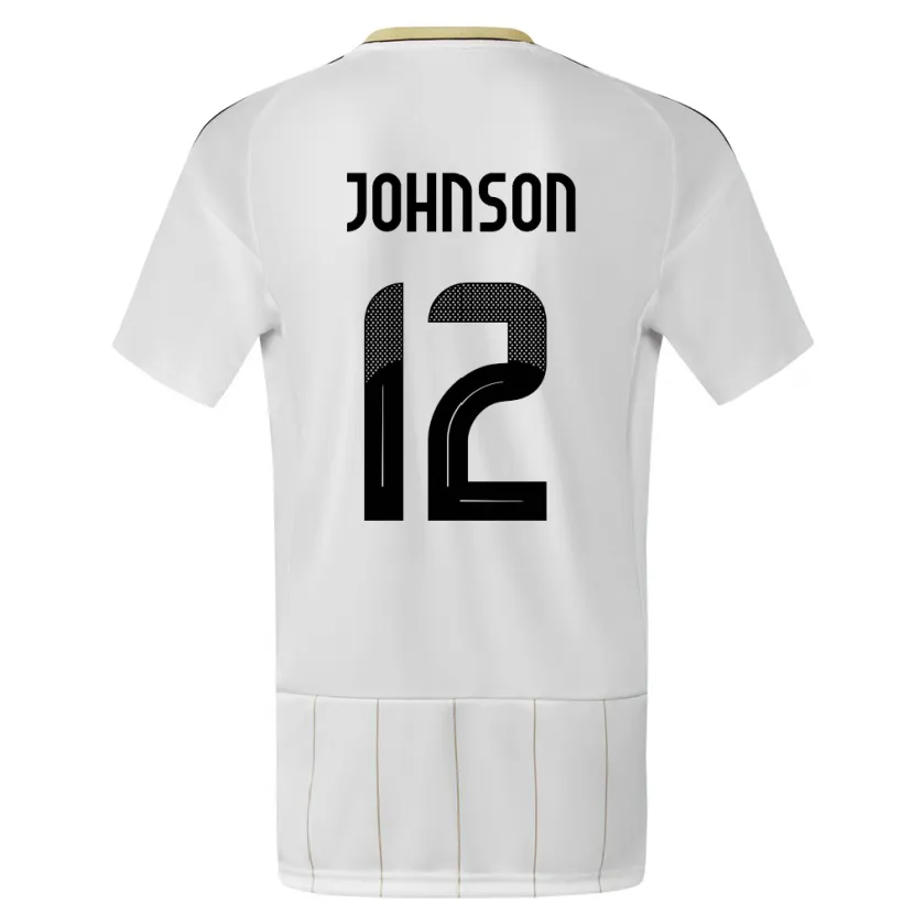 DanxenメンズコスタリカShawn Johnson#12白アウェイシャツ24-26ジャージーユニフォーム
