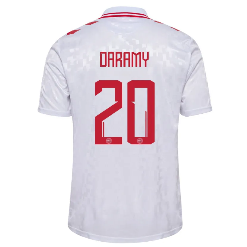 Danxenメンズデンマークモハメド・ダラミー#20白アウェイシャツ24-26ジャージーユニフォーム
