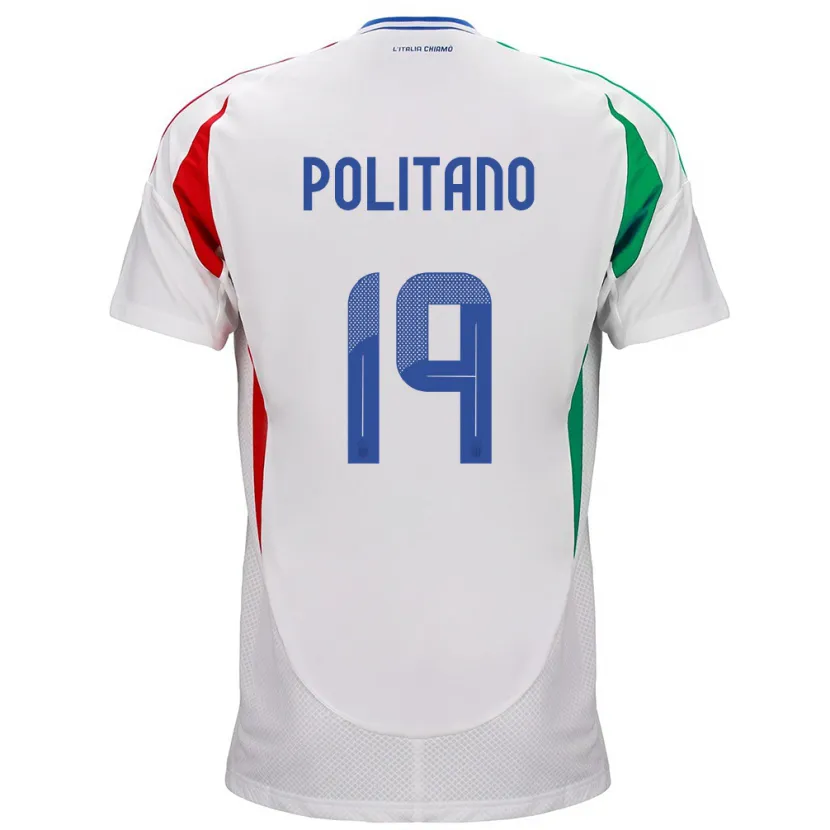 Danxenメンズイタリアマッテオ・ポリターノ#19白アウェイシャツ24-26ジャージーユニフォーム