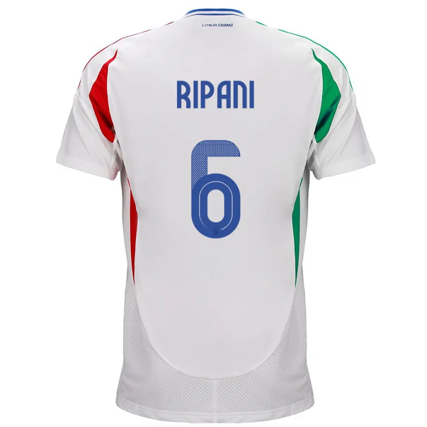 DanxenメンズイタリアDiego Ripani#6白アウェイシャツ24-26ジャージーユニフォーム