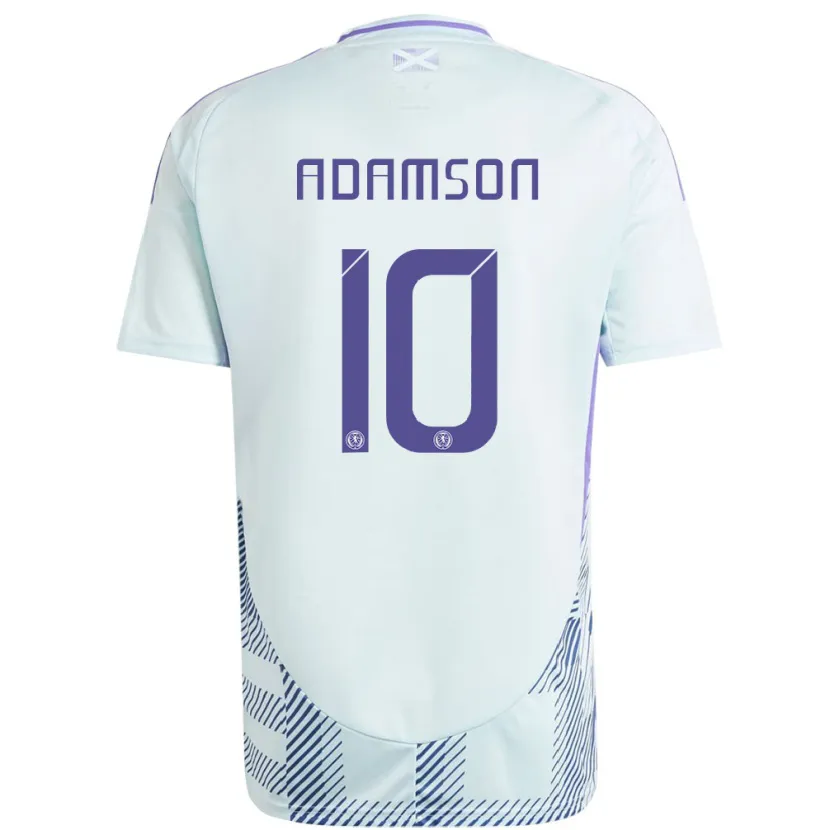 DanxenメンズスコットランドCalum Adamson#10ライトミントブルーアウェイシャツ24-26ジャージーユニフォーム