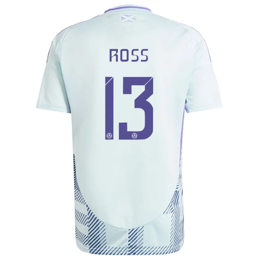 DanxenメンズスコットランドJane Ross#13ライトミントブルーアウェイシャツ24-26ジャージーユニフォーム
