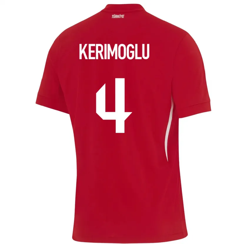 DanxenメンズトルコZeynap Kerimoğlu#4赤アウェイシャツ24-26ジャージーユニフォーム