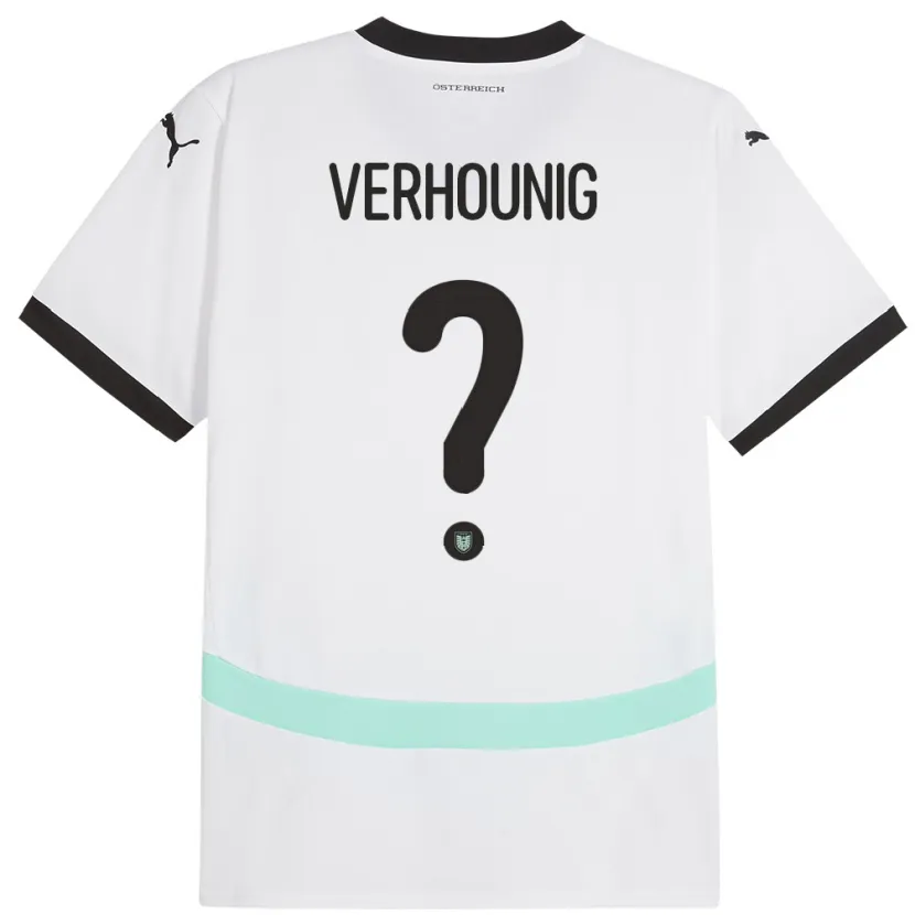 DanxenメンズオーストリアPhillip Verhounig#0白アウェイシャツ24-26ジャージーユニフォーム