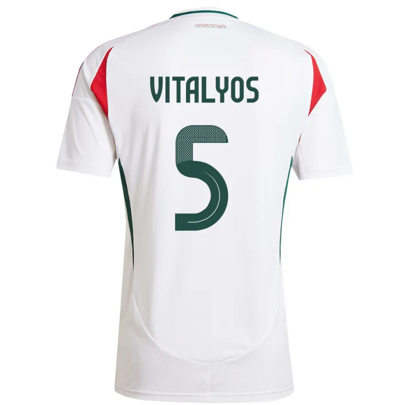 DanxenメンズハンガリーViktor Vitályos#5白アウェイシャツ24-26ジャージーユニフォーム