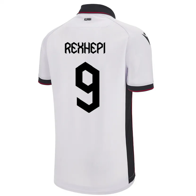 DanxenメンズアルバニアArlind Rexhepi#9白アウェイシャツ24-26ジャージーユニフォーム
