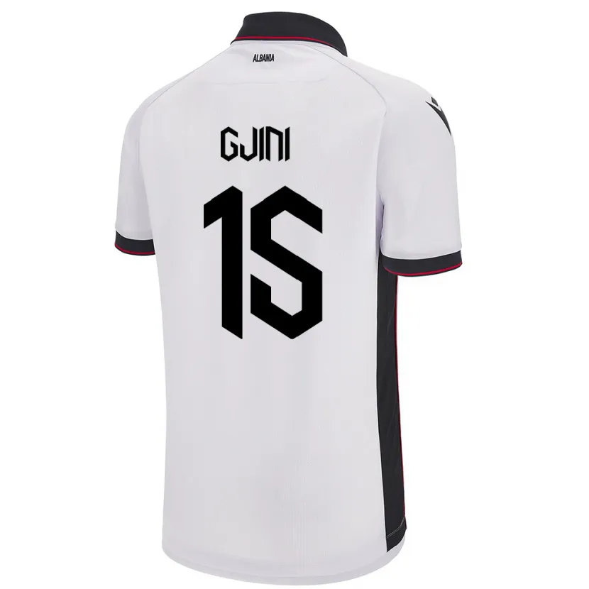 DanxenメンズアルバニアElmando Gjini#15白アウェイシャツ24-26ジャージーユニフォーム