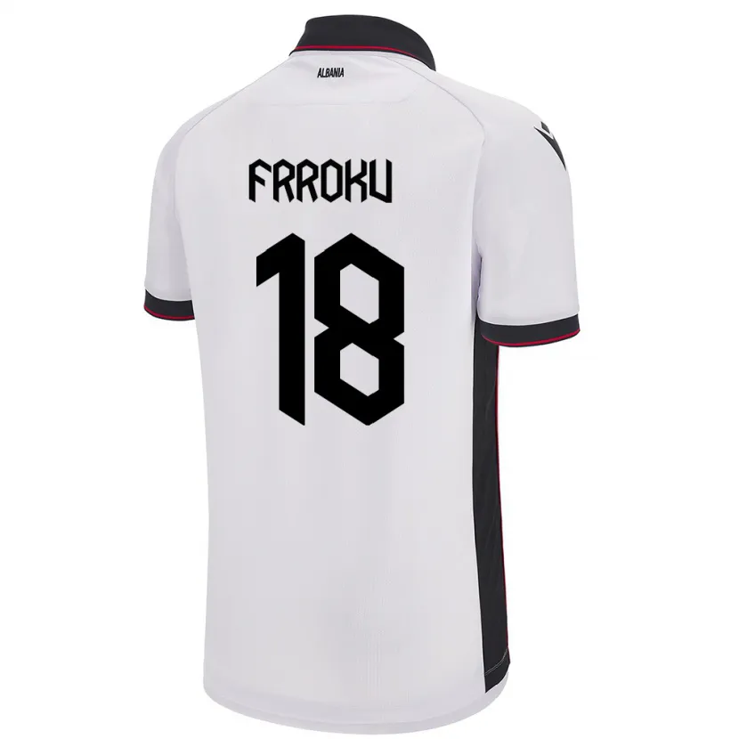 DanxenメンズアルバニアLeandro Frroku#18白アウェイシャツ24-26ジャージーユニフォーム