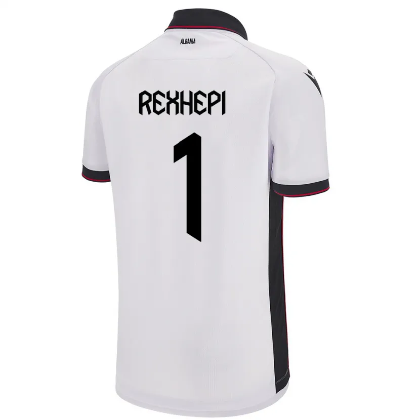 DanxenメンズアルバニアViona Rexhepi#1白アウェイシャツ24-26ジャージーユニフォーム
