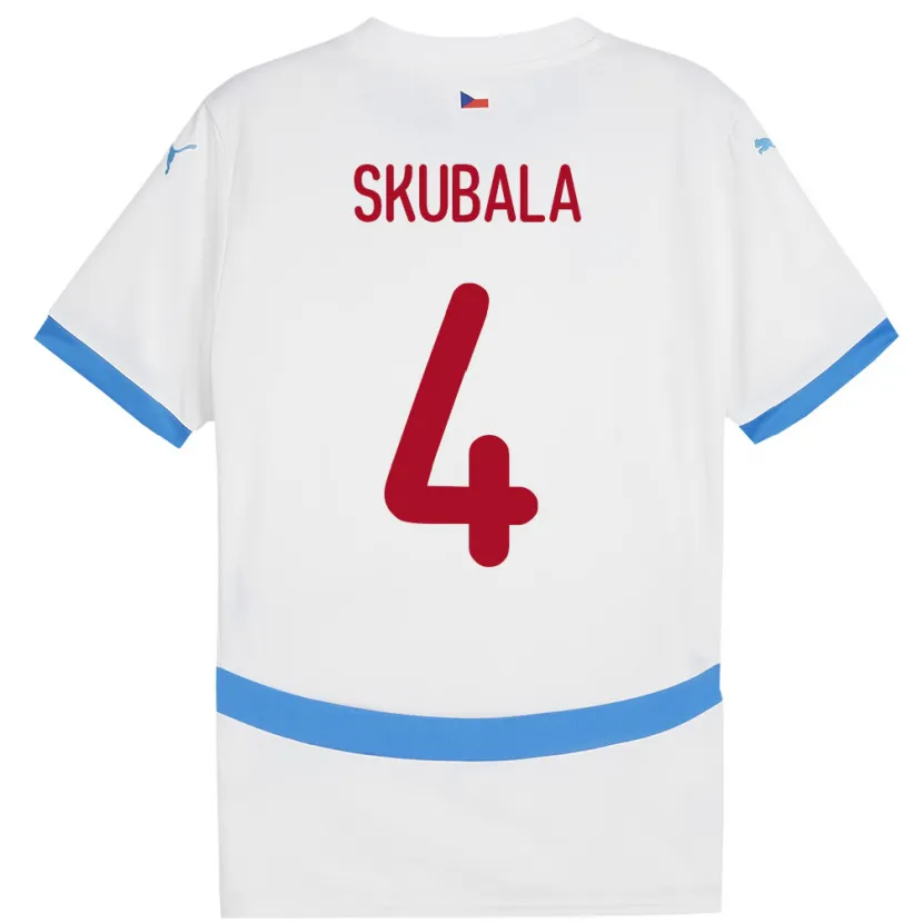 DanxenメンズチェコTomas Skubala#4白アウェイシャツ24-26ジャージーユニフォーム