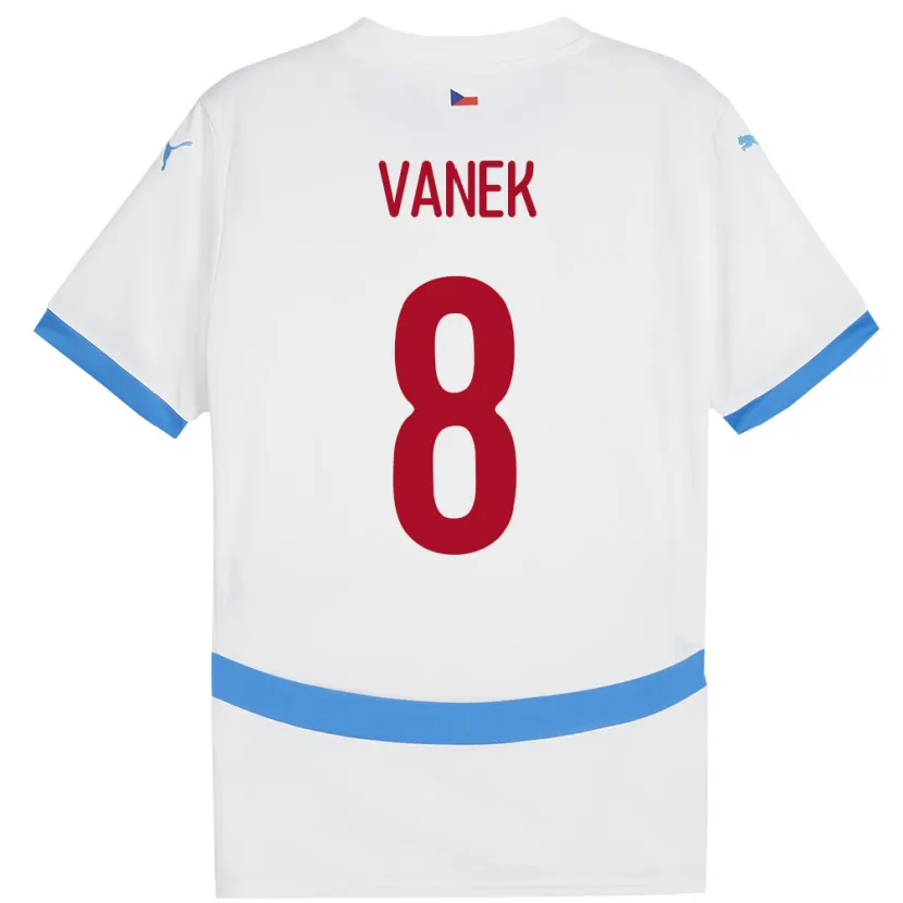 DanxenメンズチェコLukas Vanek#8白アウェイシャツ24-26ジャージーユニフォーム