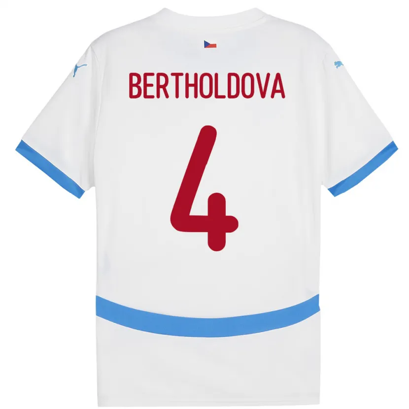 DanxenメンズチェコPetra Bertholdová#4白アウェイシャツ24-26ジャージーユニフォーム
